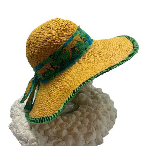 Leopard Banded Straw Sun Hat main image 6